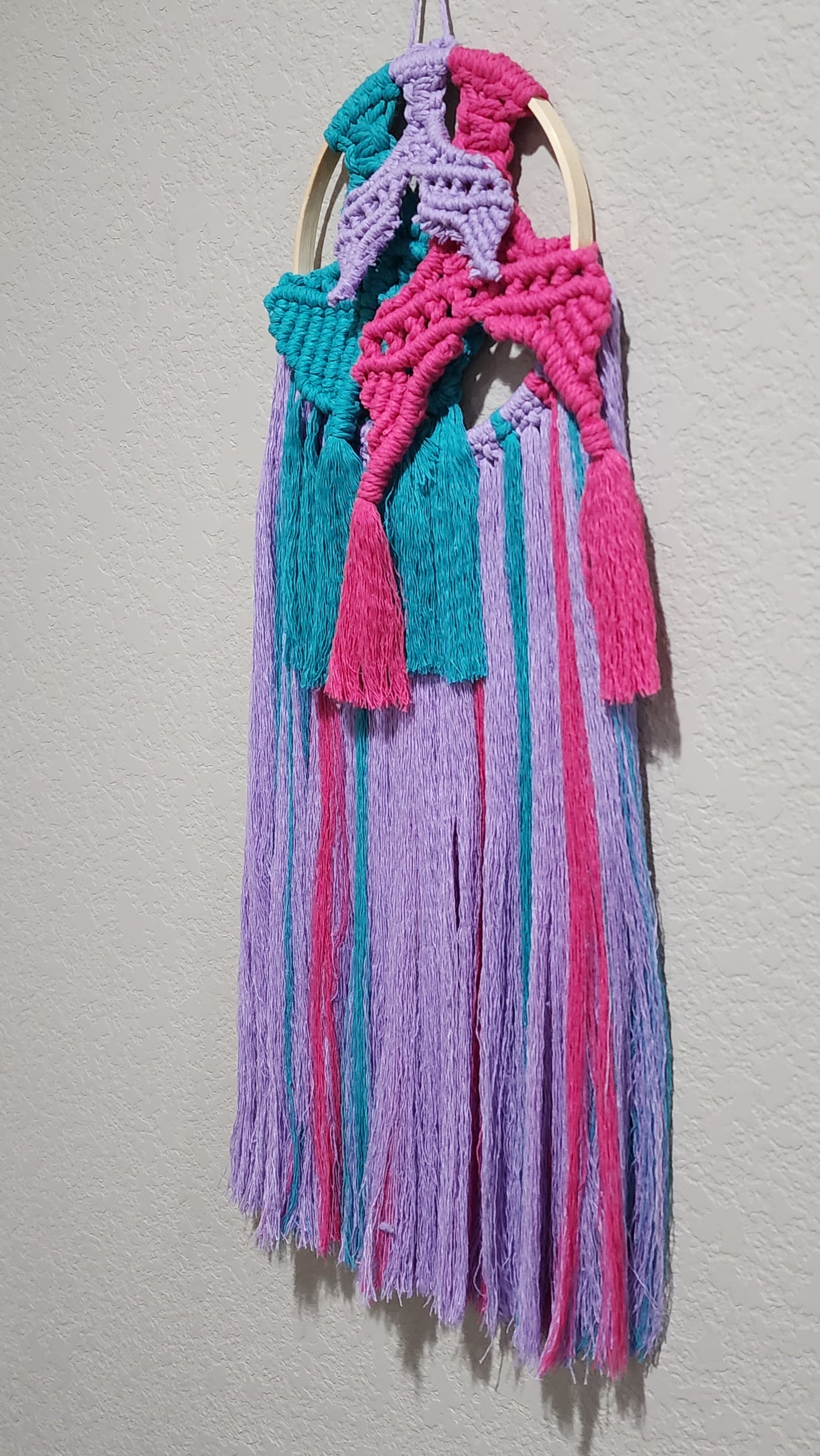Tri-color Mermaid Tails Macrame Wall Hanging