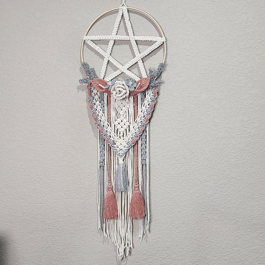 Pentacle macrame wall hanging