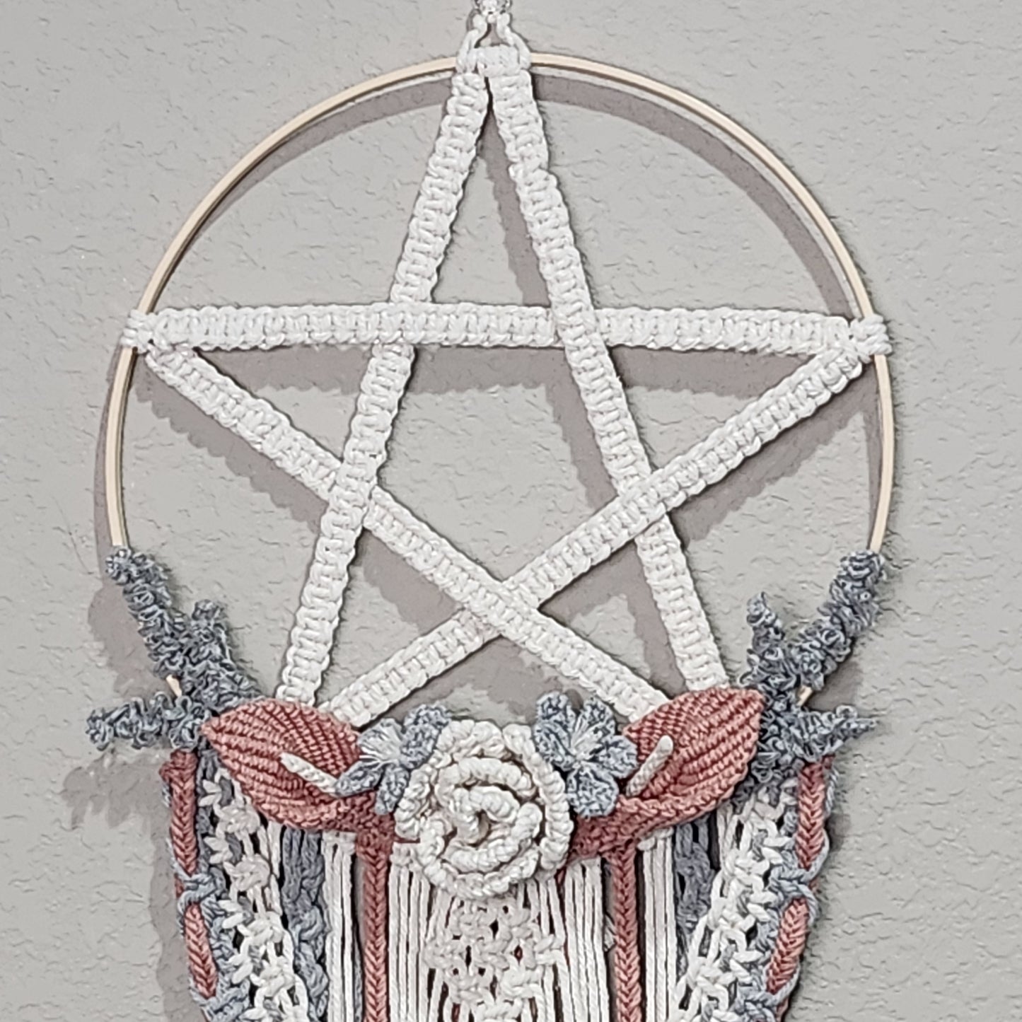 Pentacle macrame wall hanging