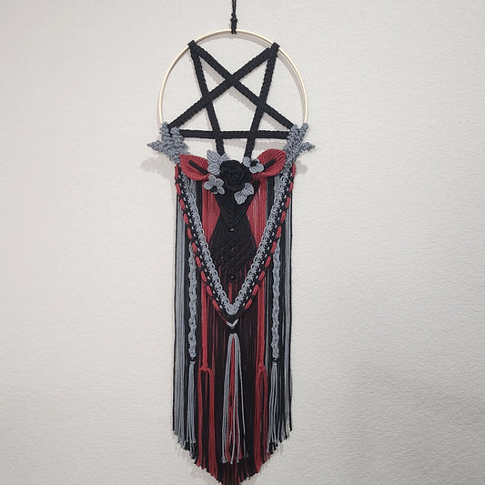 Pentagram macrame wall hanging