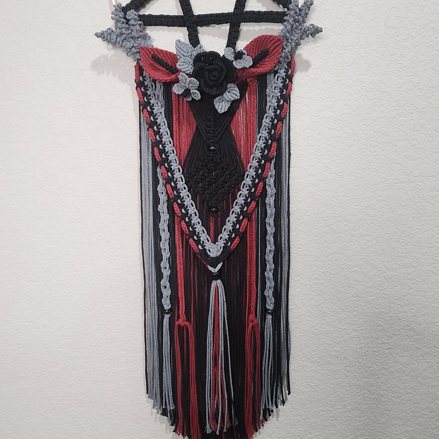 Pentagram macrame wall hanging