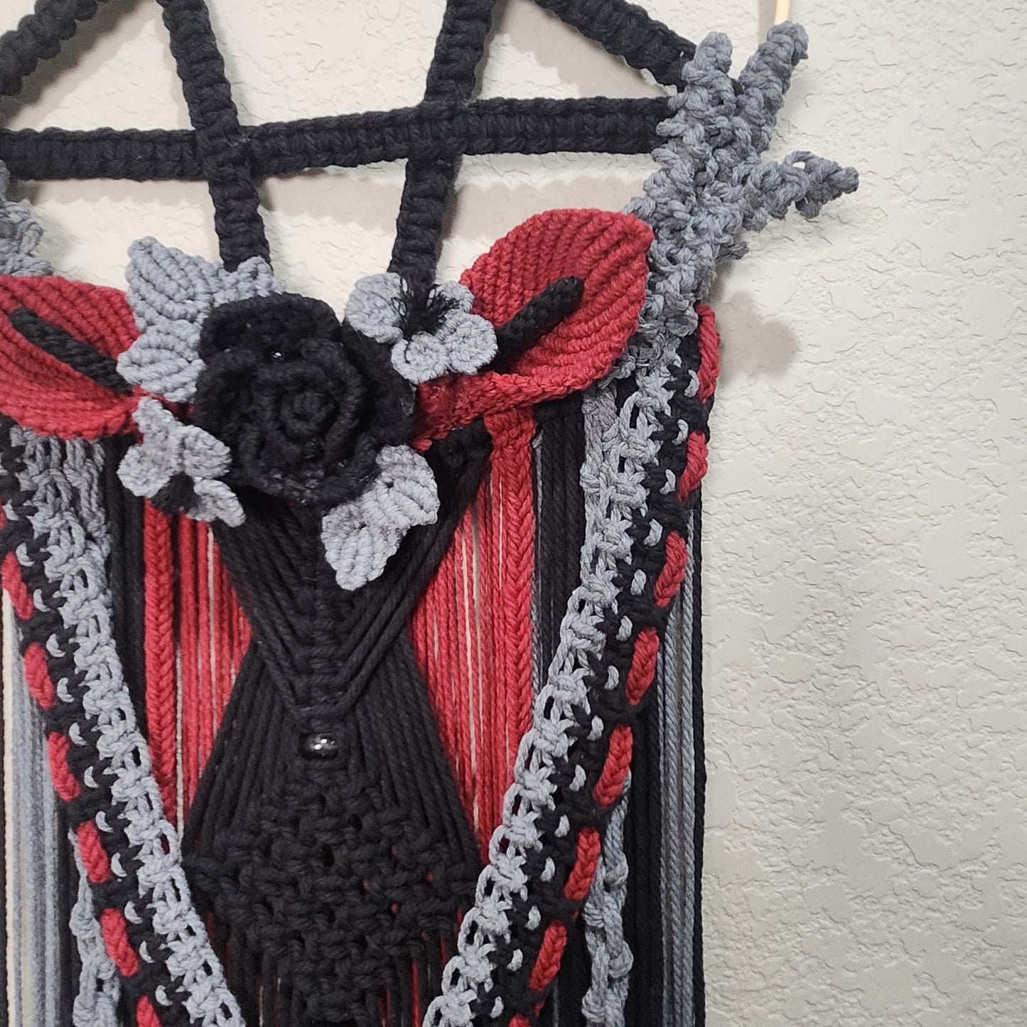 Pentagram macrame wall hanging