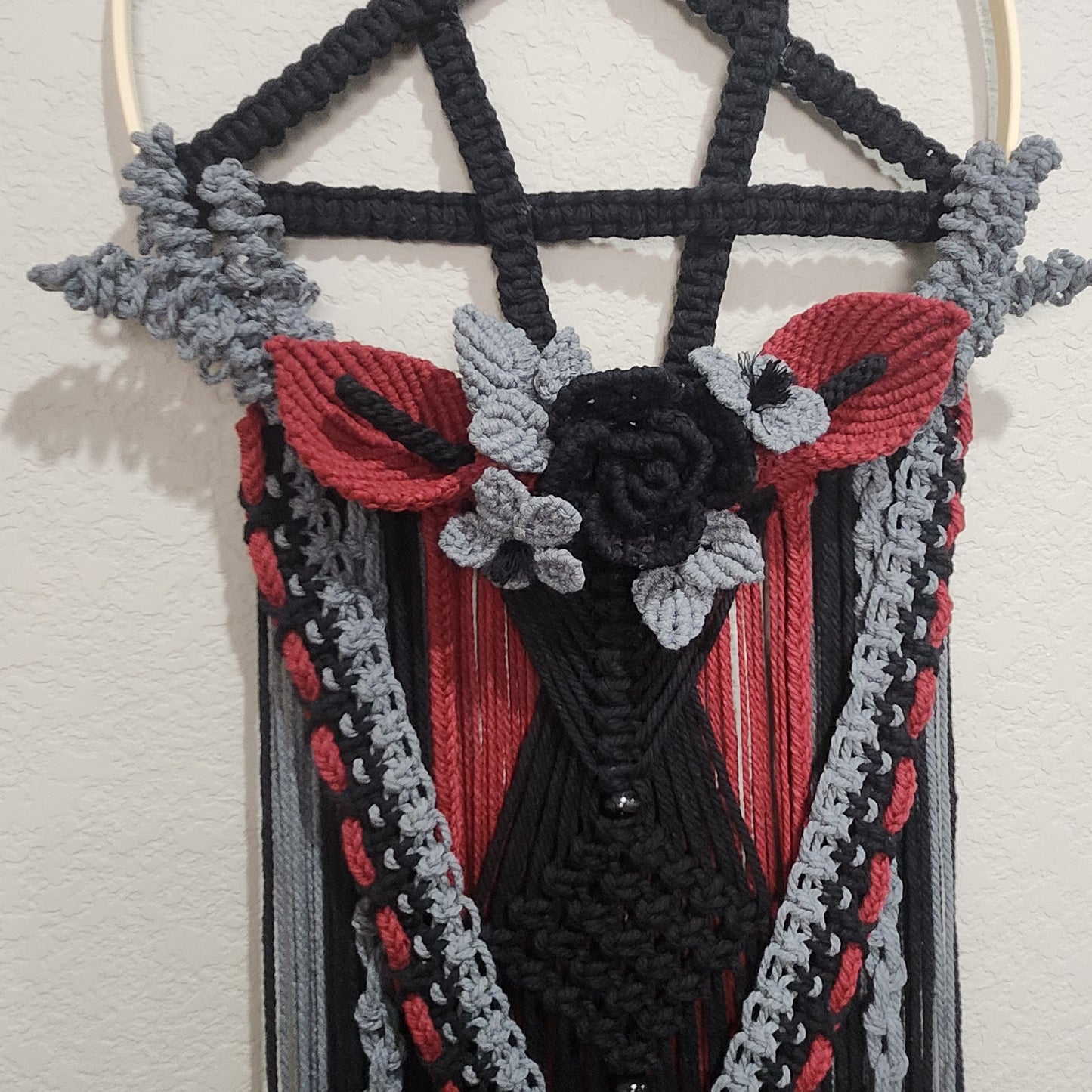 Pentagram macrame wall hanging